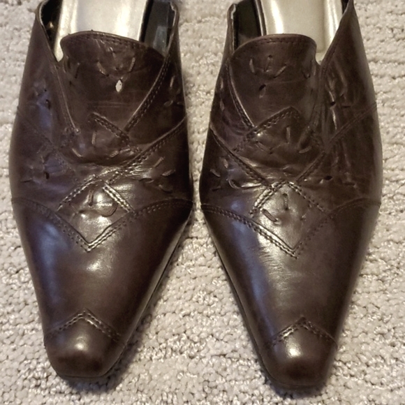 FIRST Embroidered Leather Mules - Picture 3 of 16